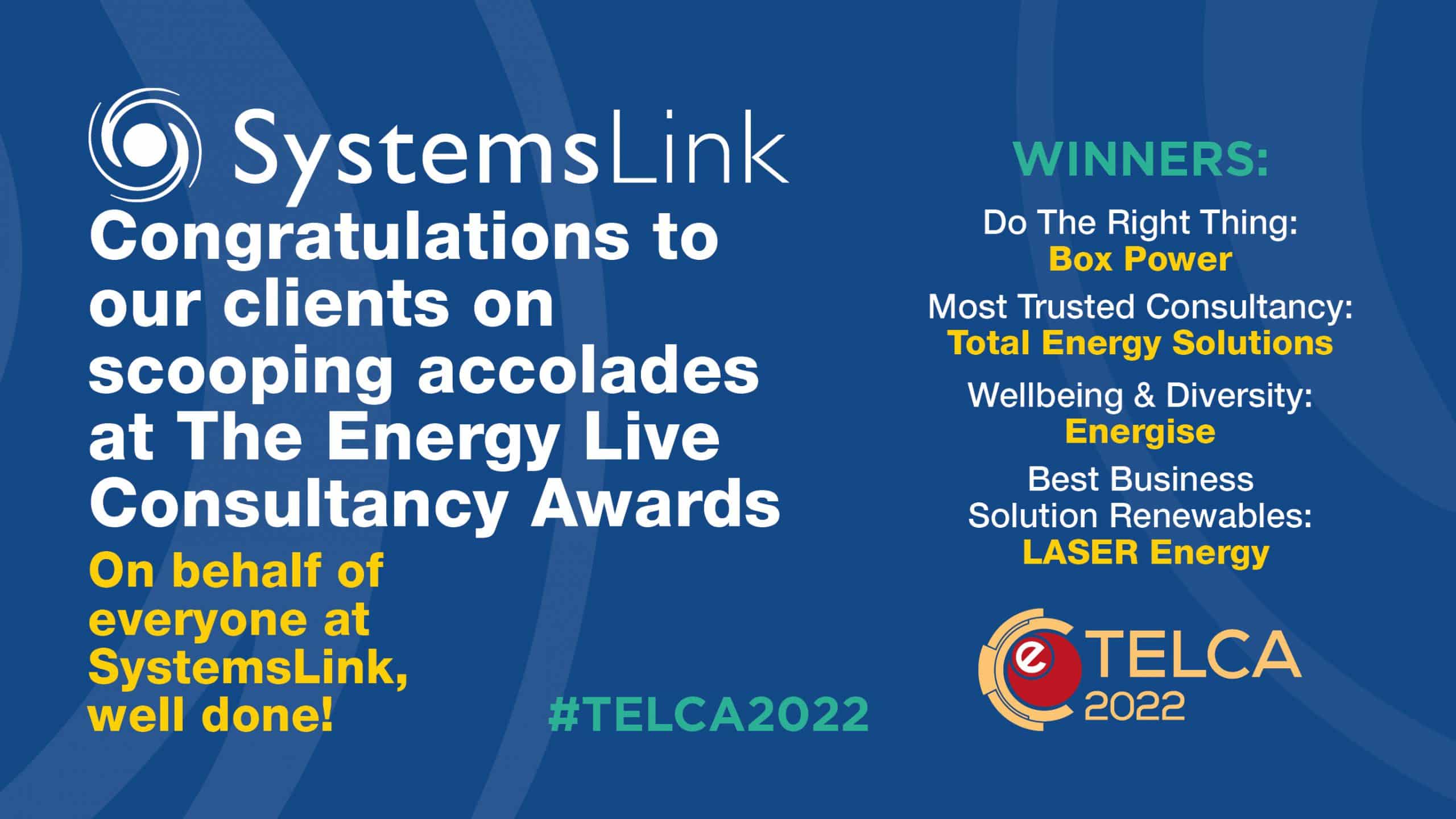 SystemsLink’s consultant partners take the TELCA Awards by storm