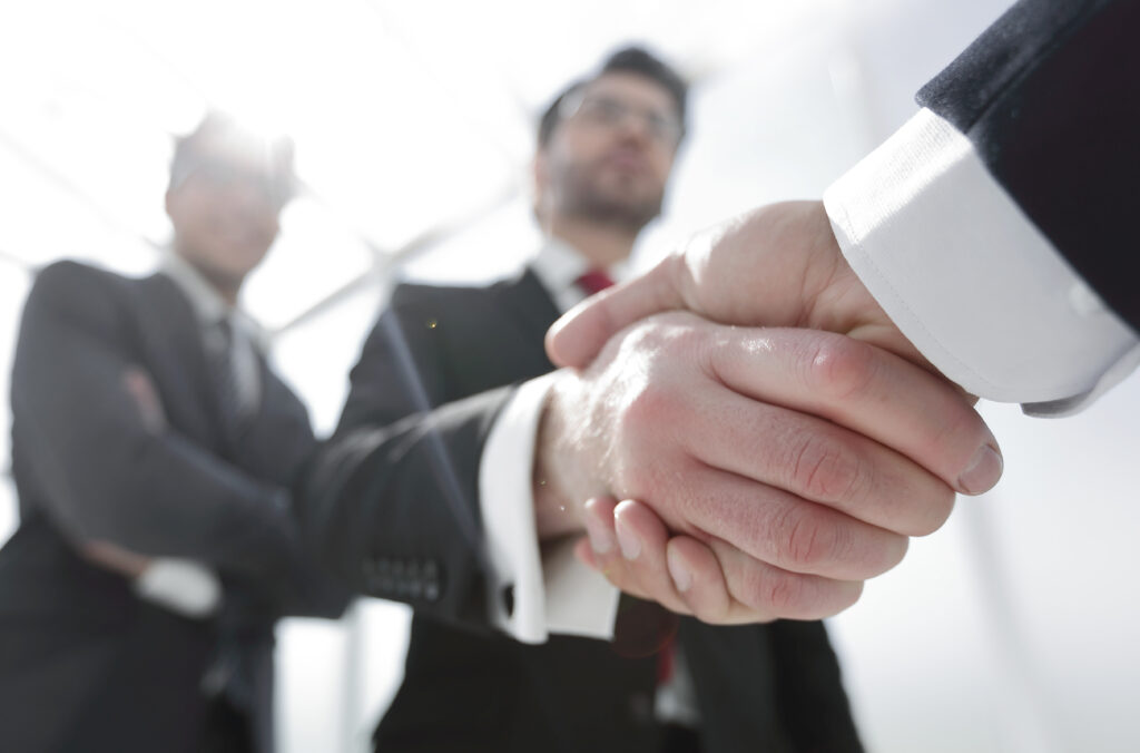 Business men handshake