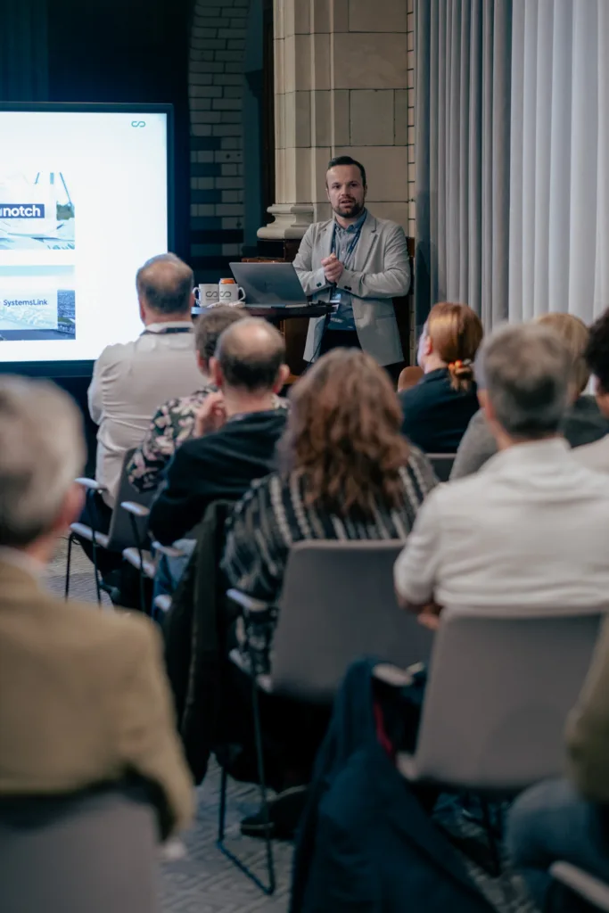 James Morrison speaking at SystemsLink Customer Success 2024 Roadshow