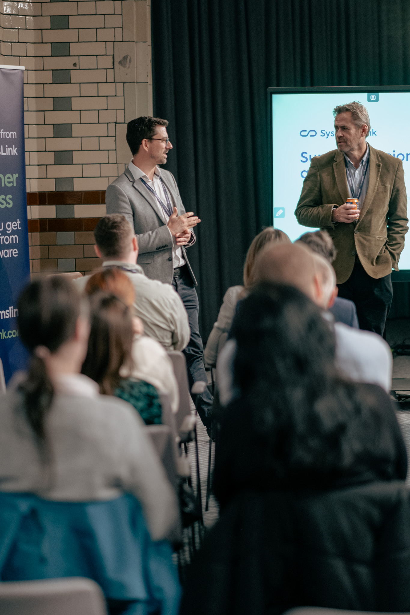 Chris and Alan speaking at the roadshow