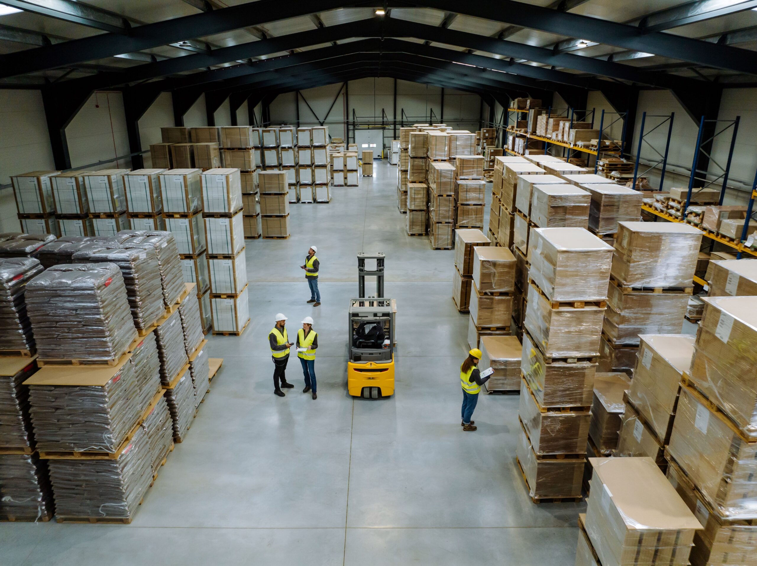 aerial view of a warehouse