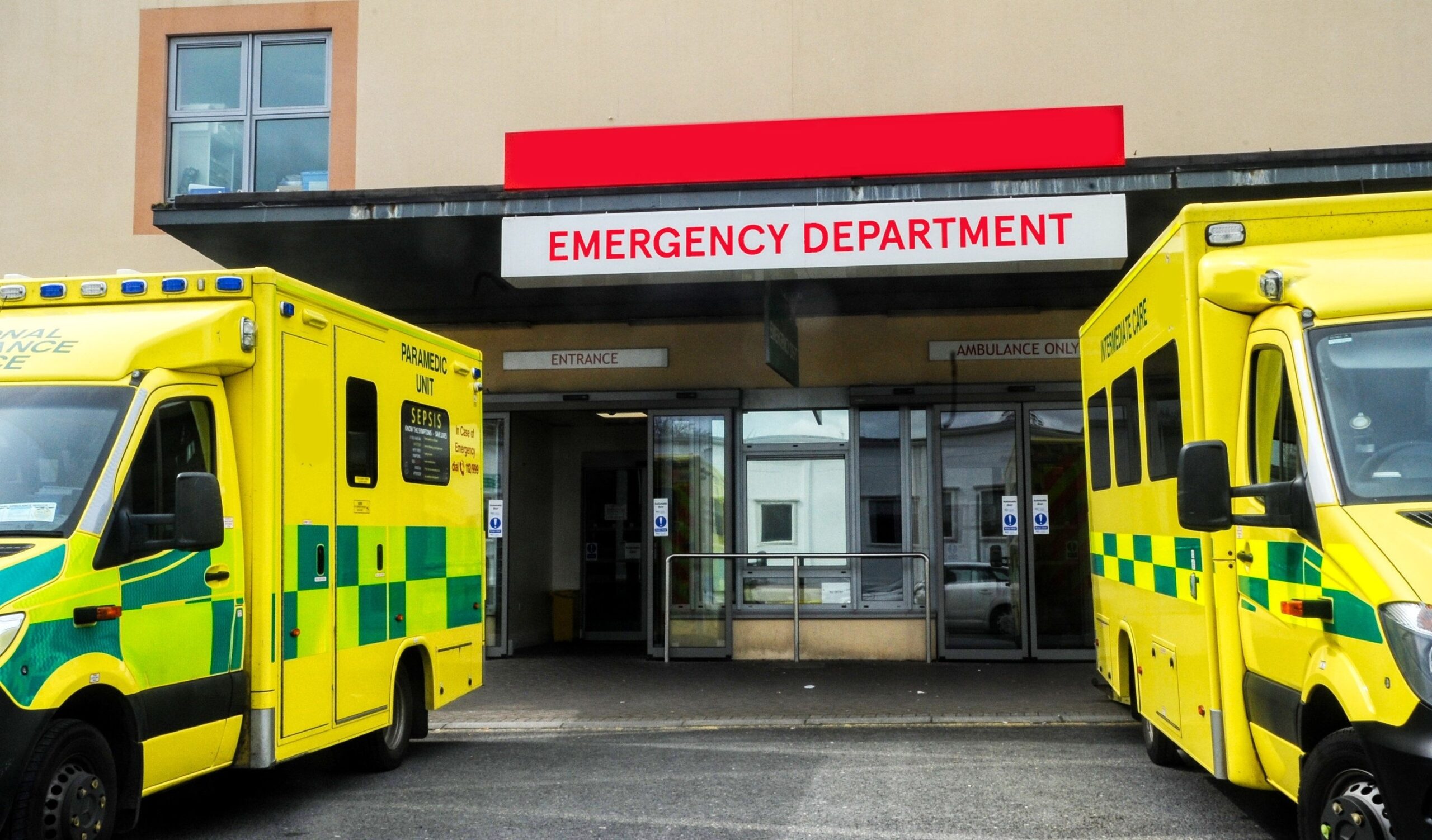 ambulances outside a hospital