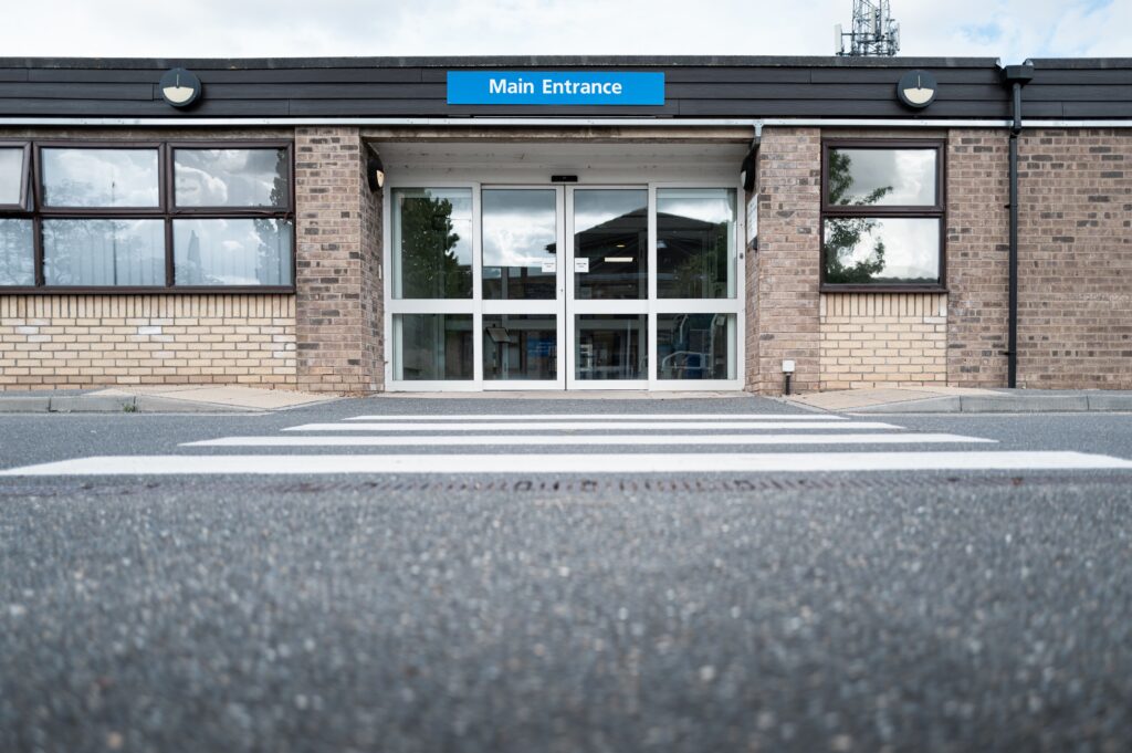 Main entrance to hospital