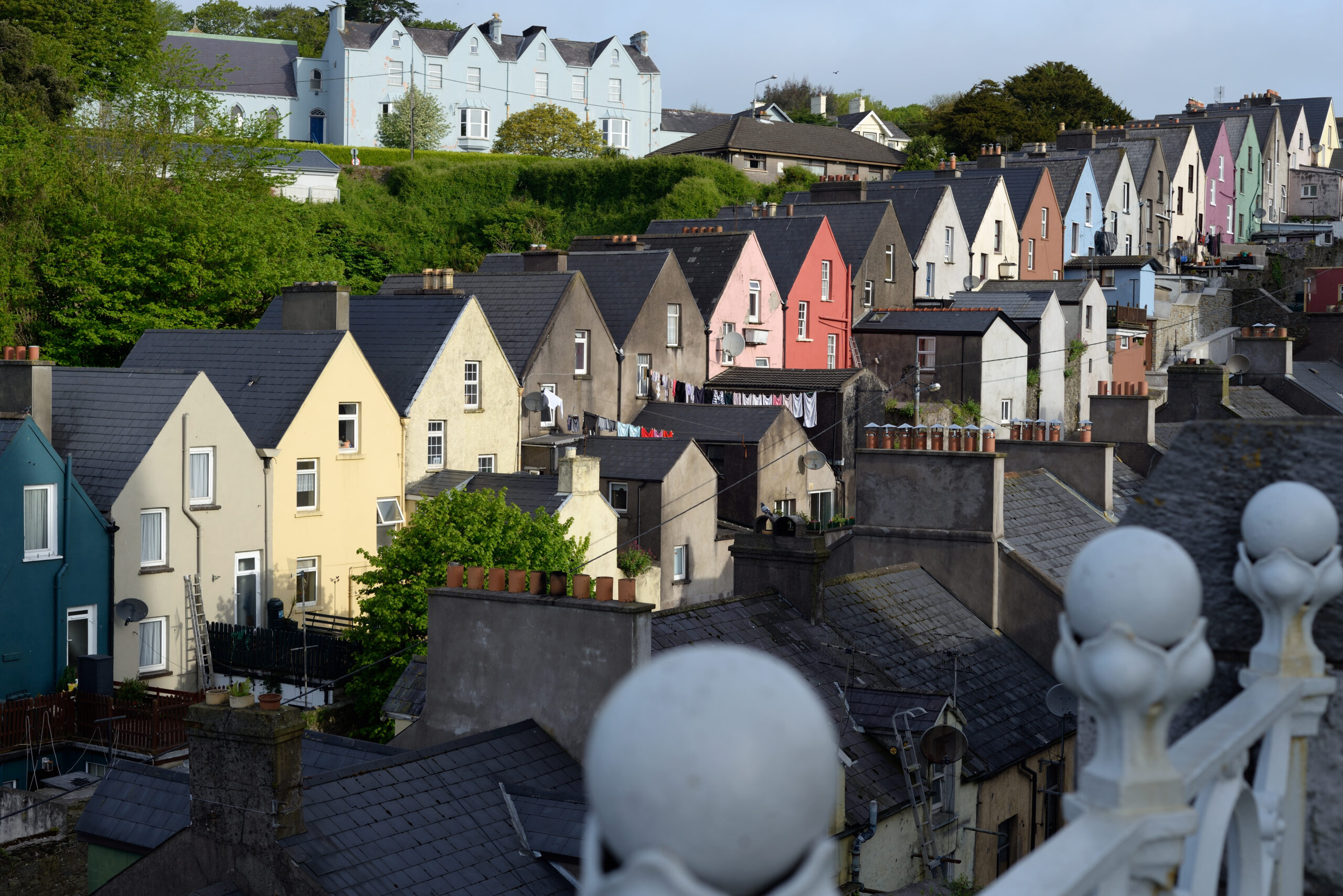 row of coloured houses