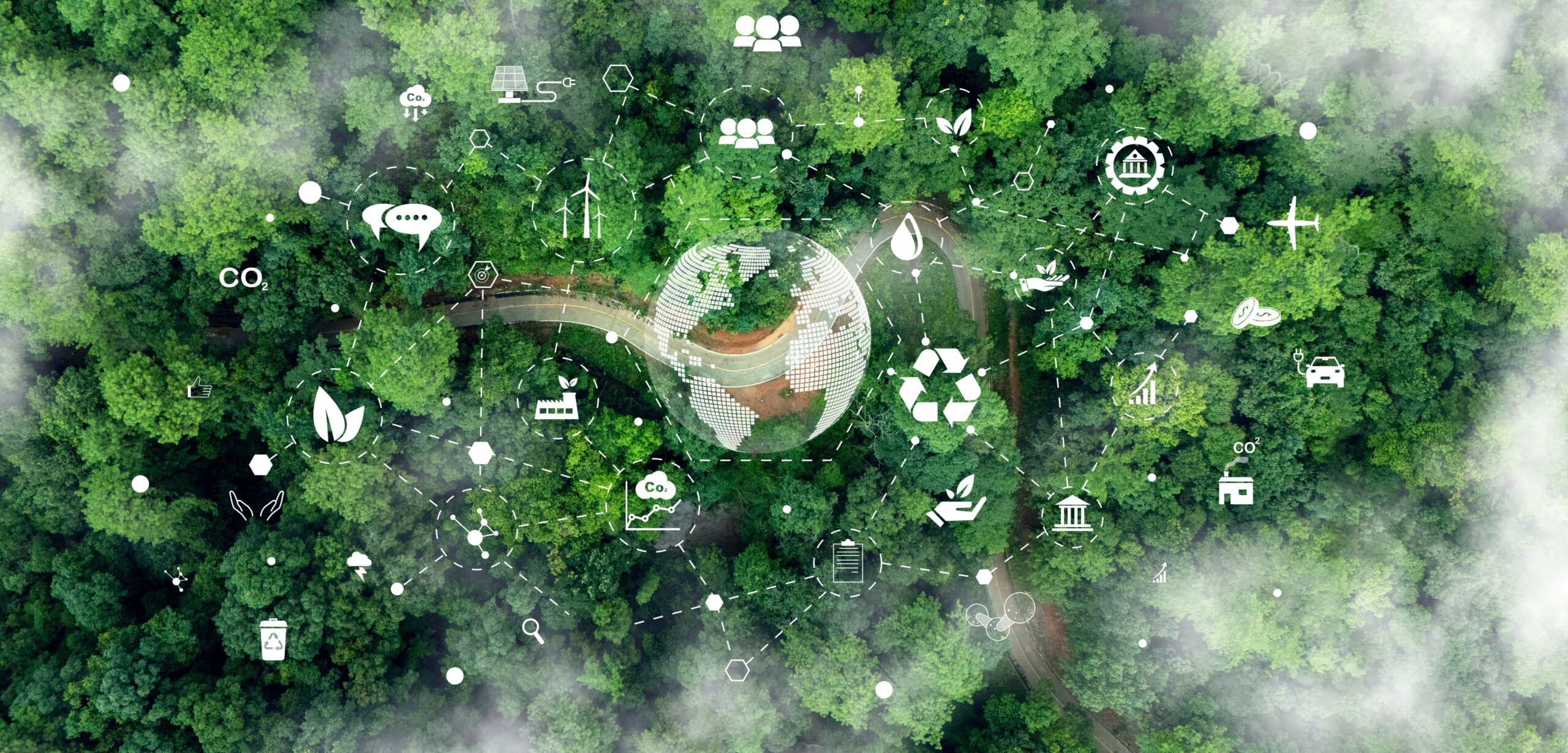 Environmental technology concept. sustainable ESG modernization development